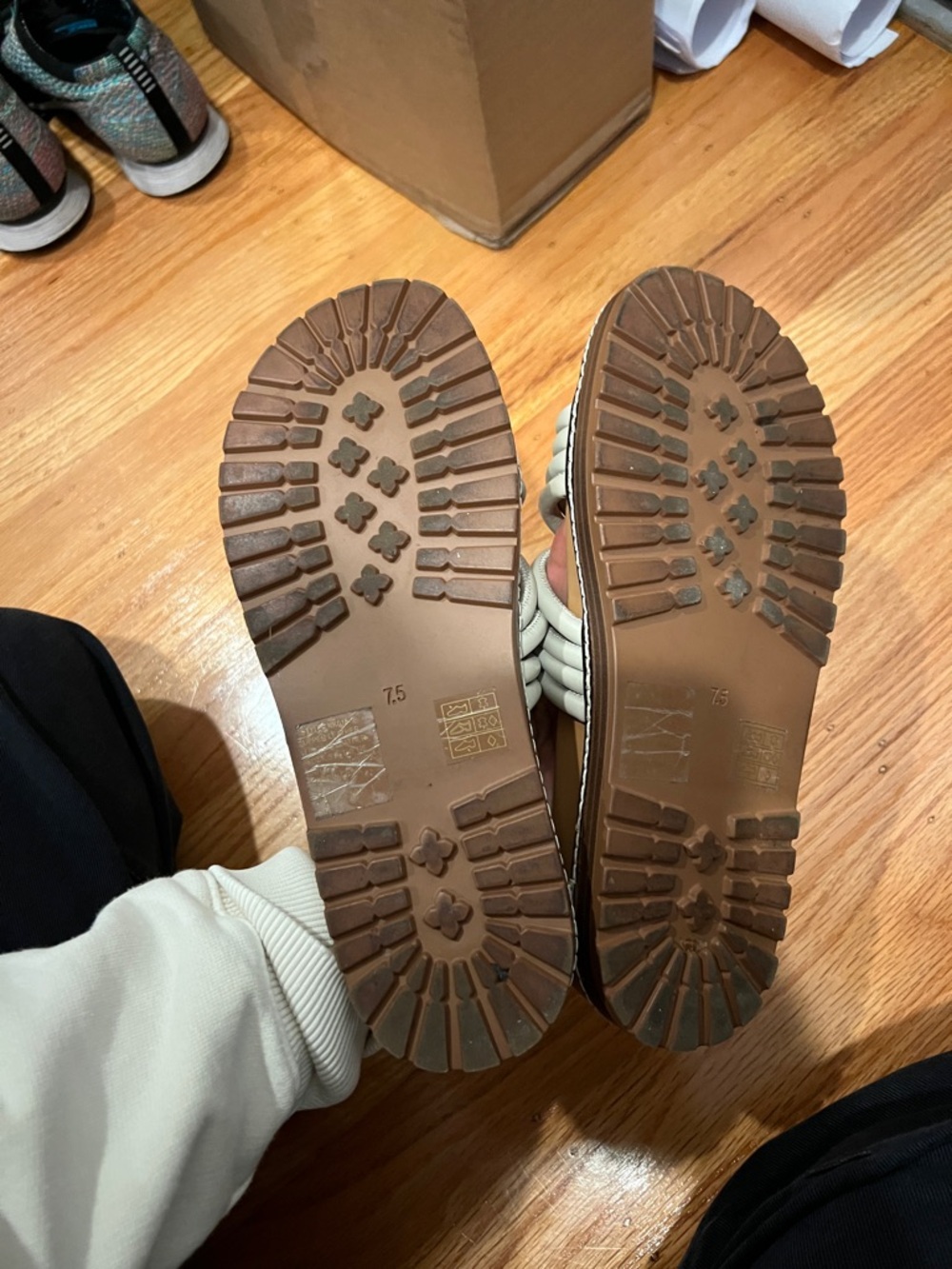 Madewell Cream Strappy Platform Slide Sandals - Picture 6 of 7